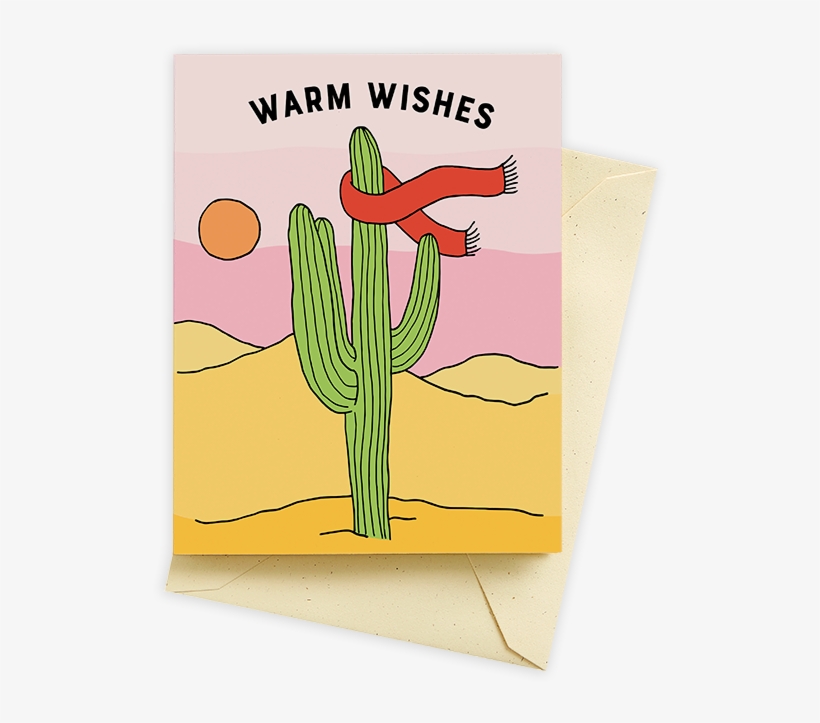 Warm Cactus-card - Cactus Warm Wishes Humorous Holiday Cards - Set, transparent png download