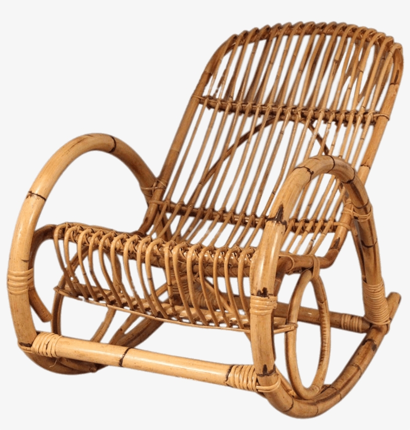 Bamboo Rocking Chair - Franco Albini Rocking Chair, transparent png download
