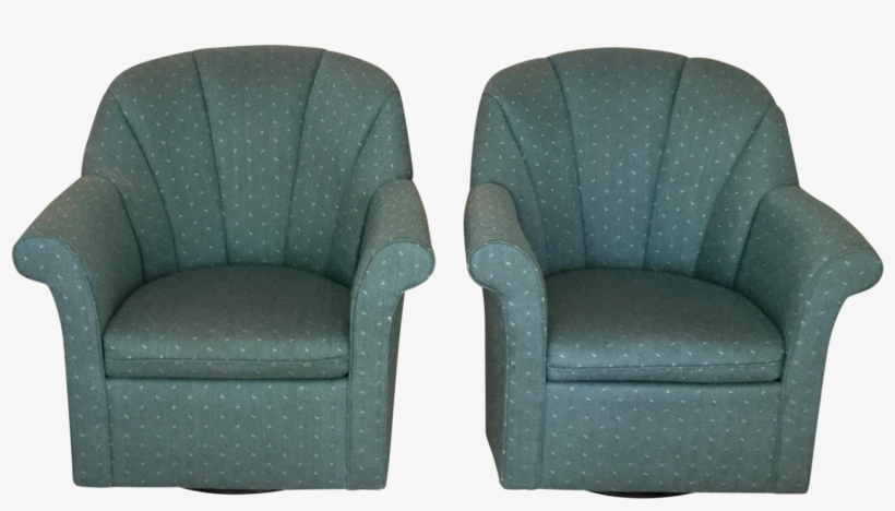 Upholstered Swivel Rocking Chairs A Pair Chairish - Chair, transparent png download