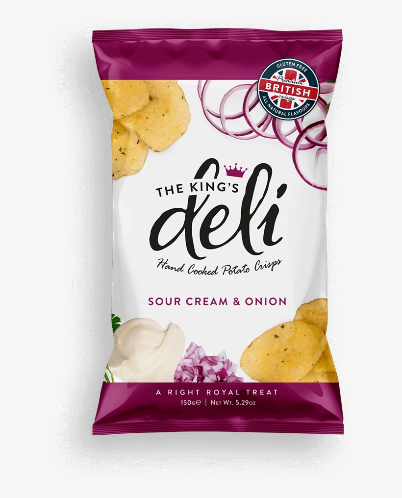 Sour Cream Onion - Kings Deli Potato Chips, transparent png download