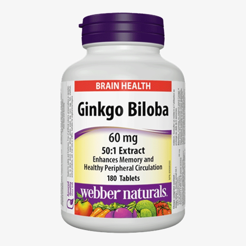 Ginkgo Biloba 60 Mg Vegetable Extract - Ginkgo Biloba Webber Naturals, transparent png download