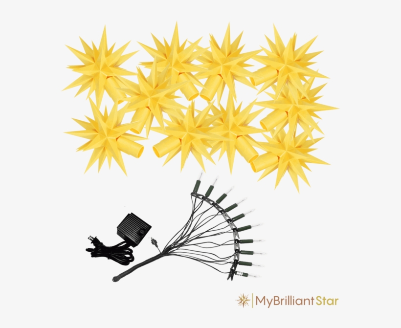 Original Herrnhut Plastic Star Chain, Yellow, ~ 12 - Light Chain Solo (parallel Circuit And Transformer), transparent png download