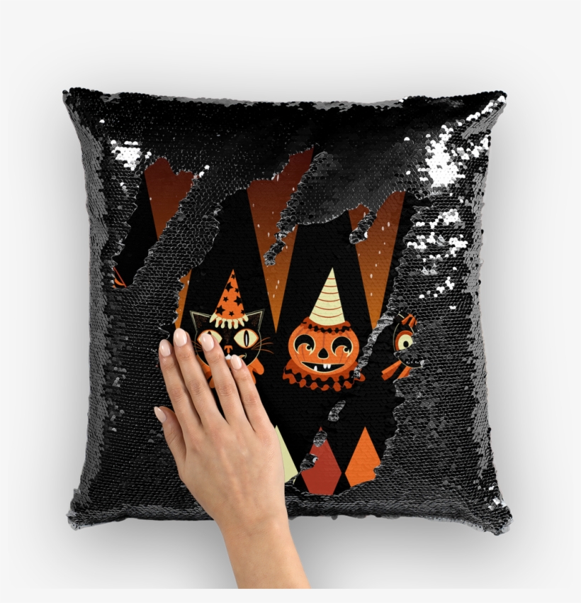 Halloween Party Animals ﻿sequin Cushion Cover - Cushion, transparent png download