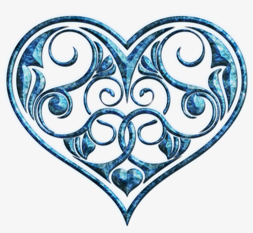 B *✿* Hearts And Roses, Blue Hearts, Sweet Hearts, - Blue Fancy Hearts, transparent png download
