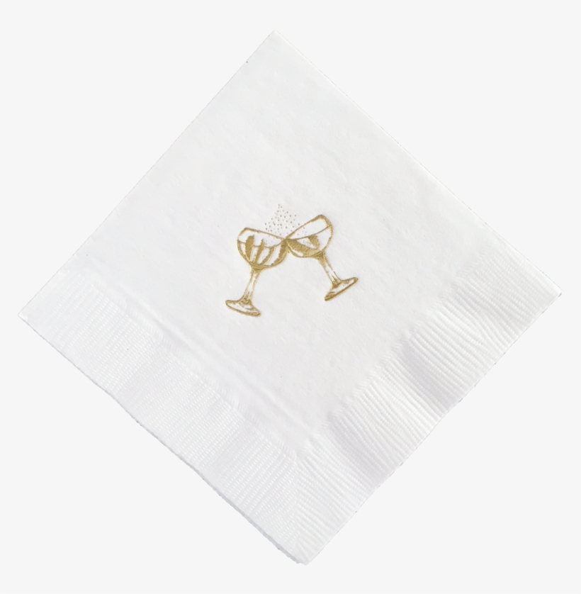Champagne Coupe Gold Foil Cocktail Napkins, Set Of - Emblem, transparent png download