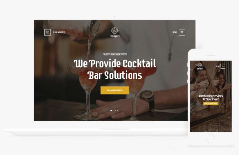 Daiquiri Bartender Services & Catering Wp Theme - Photo Caption, transparent png download
