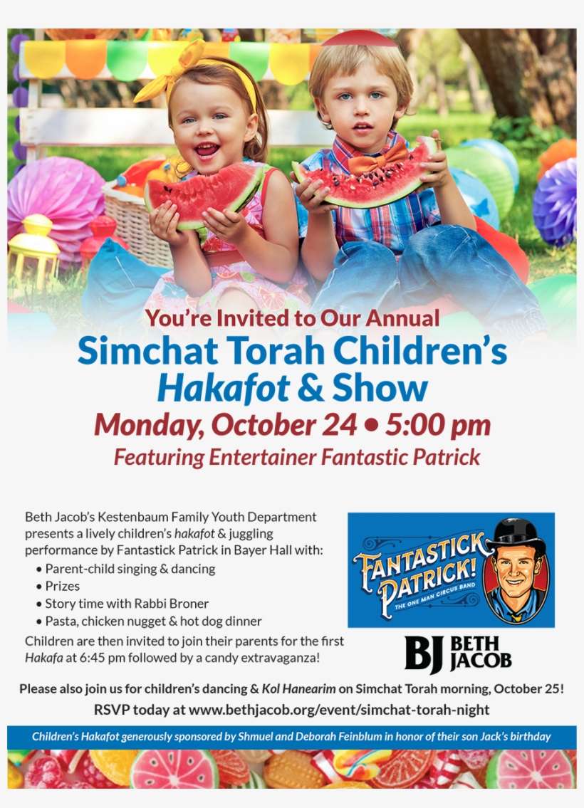 Simchat Torah Children's Hakafot & Show - University Of Iowa Children's Hospital, transparent png download