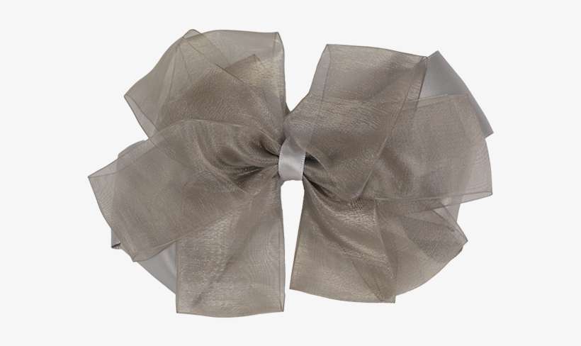 Rwc35012 Large Puffy Ribbon Bow Silver Grey - Suede, transparent png download