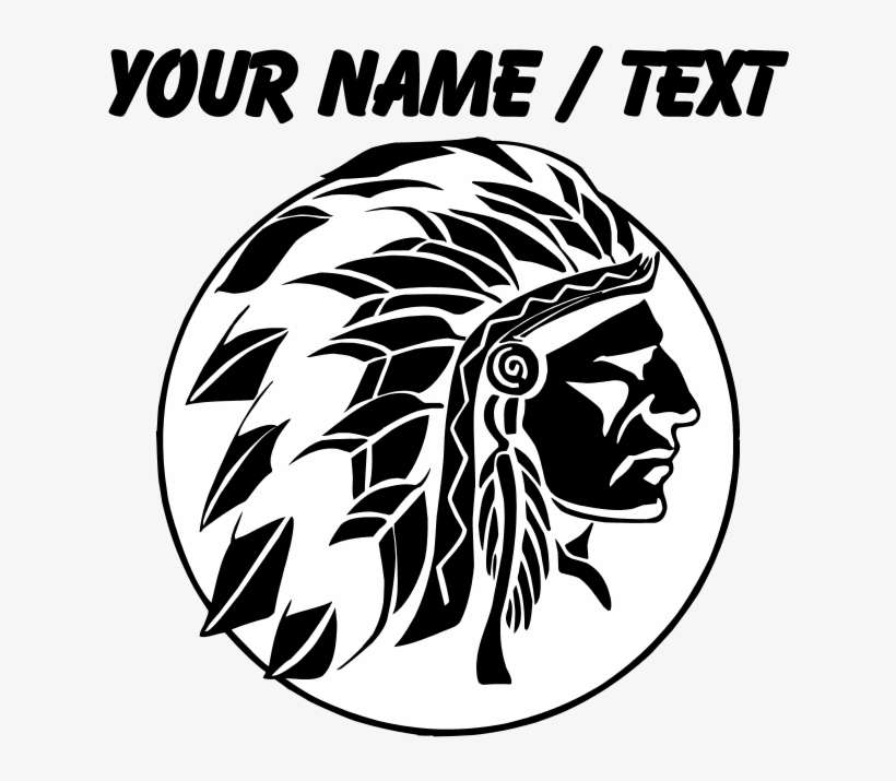 Custom Native American Headdress T-shirt - Silhouette Images Of Indian Chief, transparent png download