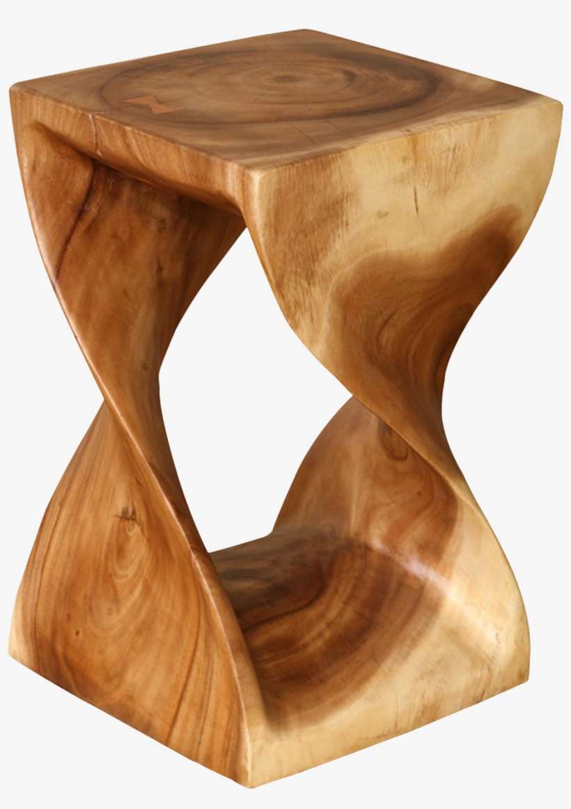 Acacia Wood Twist Stool On Chairish - Asian Art Imports Wood Twist Stool, transparent png download