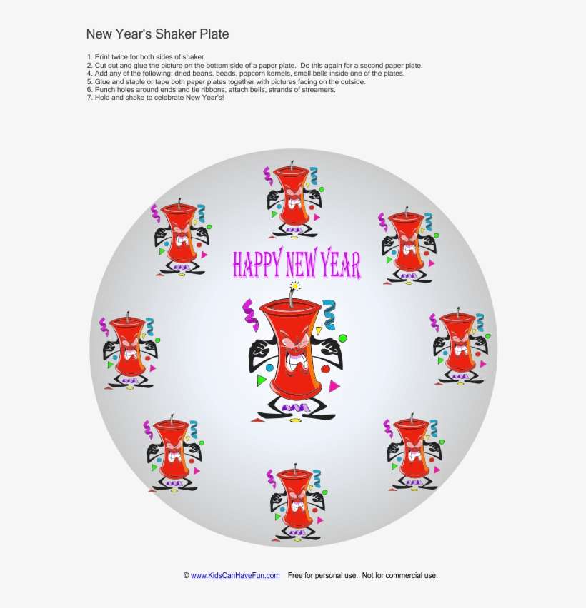 New Years Paper Plate Shaker Crafts - New Year, transparent png download