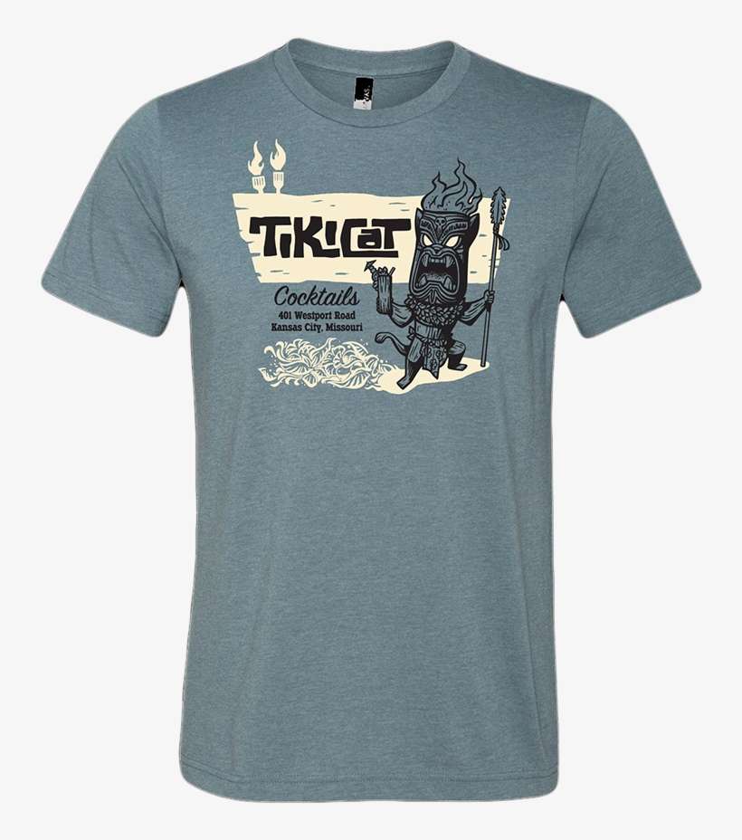 Tikicat Heather Slate Tee - Westport Kansas City T Shirt, transparent png download