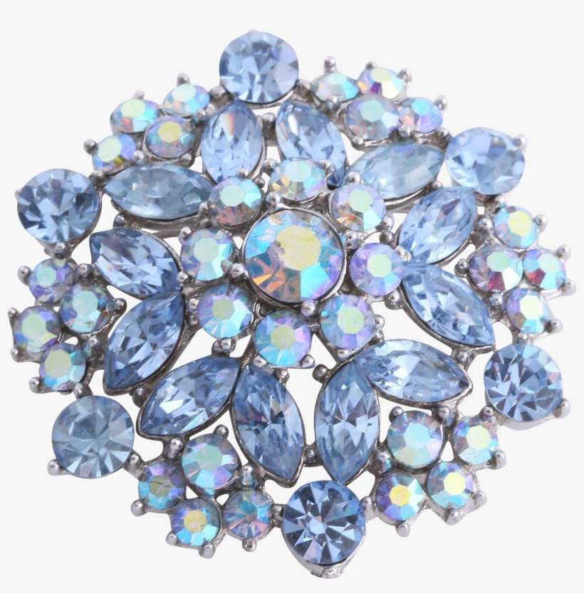 Crown Trifari Light Blue Aurora Borealis Rhinestone, transparent png download