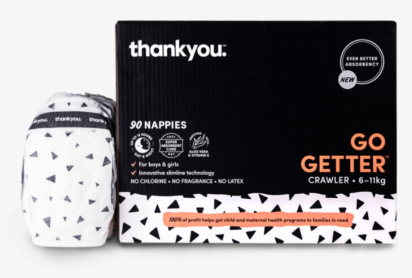 Thankyou Nappies Go Getter Crawler 6-11kg 90pk - Thankyou Jumbo Nappies Crawler 6-11kg 90ea, transparent png download