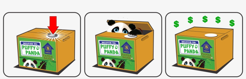 Watch This Super Cute Baby Panda Peek Out And Make - Puffy Panda Animatronic Bank New, transparent png download