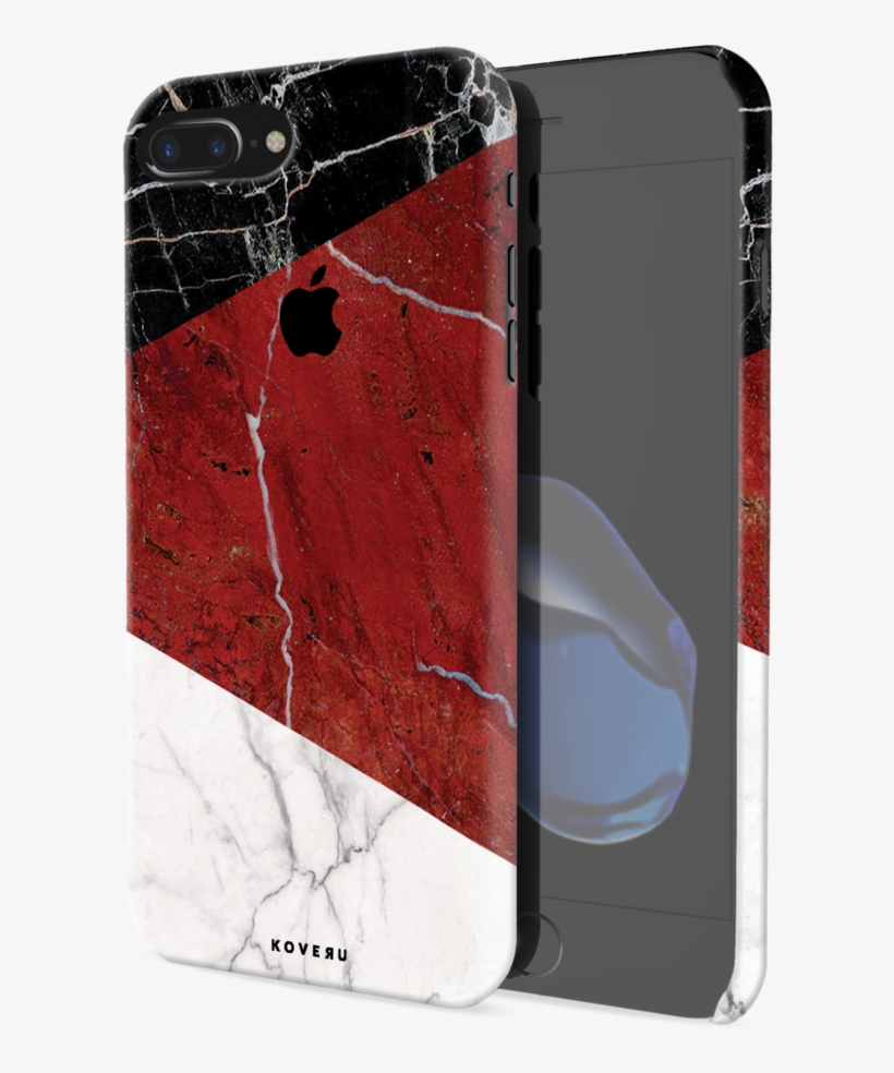 Red Geometric Marble Cover Case For Iphone 7/8 Plus - Iphone 7, transparent png download