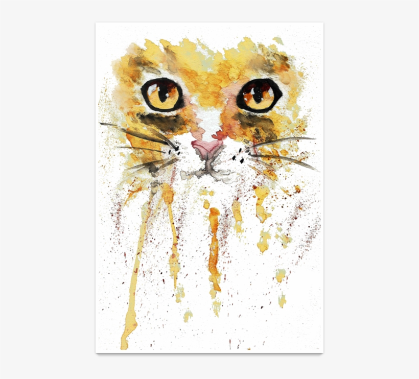 Poster Cat Watercolor De Nayara Oliveirana - Cat, transparent png download