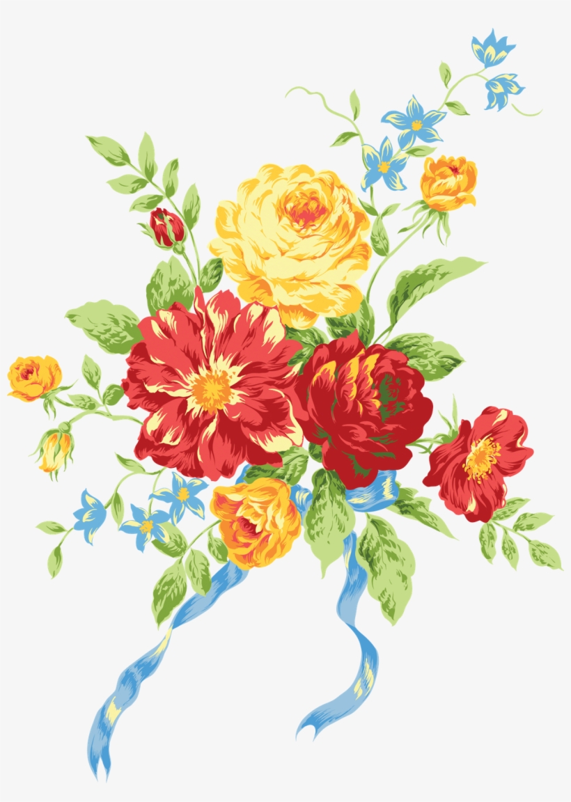 Hand-painted Watercolor Flowers Png And Vector - Fashion Vector, transparent png download