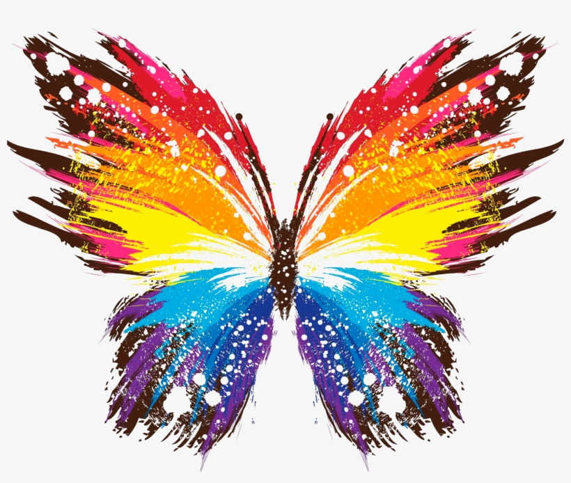 Abstract Butterfly Print - Beautiful Butterfly Painting Pillow Case, transparent png download