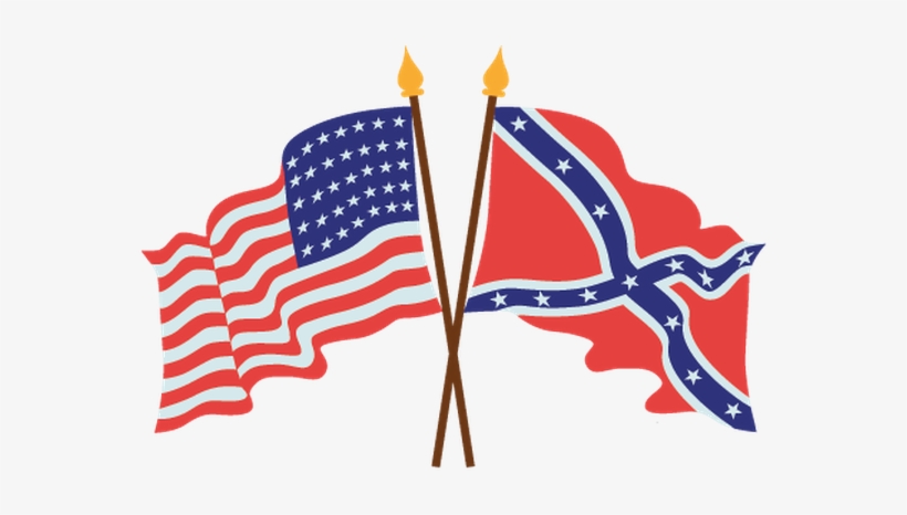 Crossed American And Confederate Flags PNG Image | Transparent PNG Free