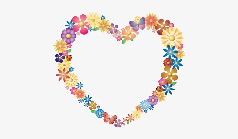 Watercolor Illustration, Floral Heart Frame, Decorative - Clip Art, transparent png download