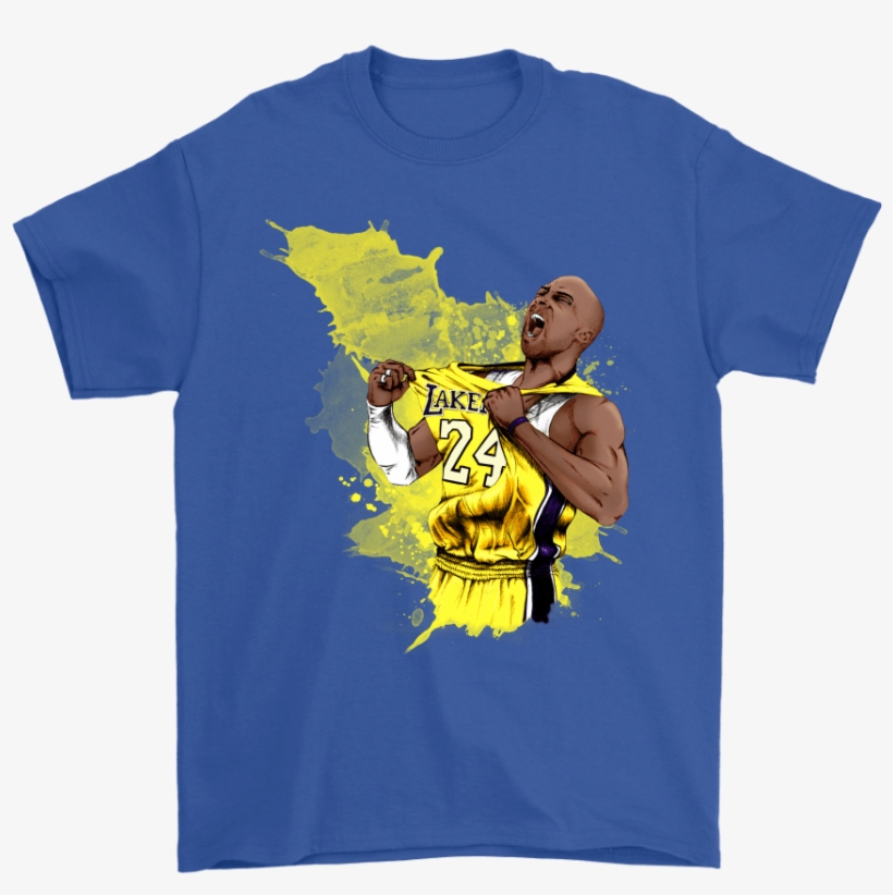 Gildan Mens T-shirt / Royal Blue / S Kobe Watercolor - Rick And Morty Naruto, transparent png download