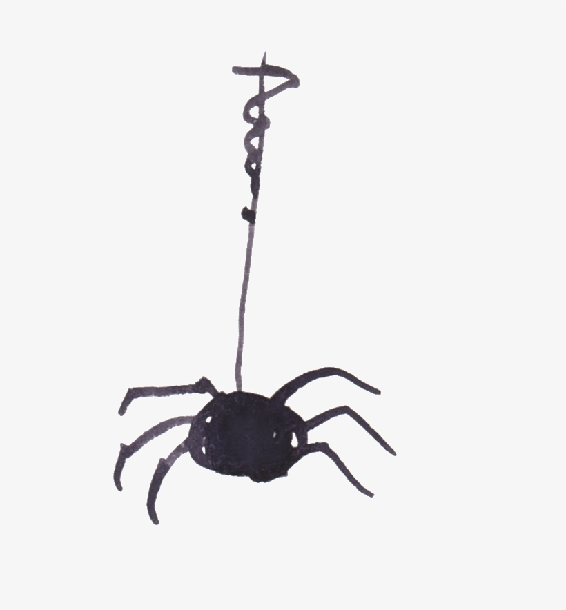 Black Watercolor Hand Drawn Spider Transparent - Watercolor Painting, transparent png download