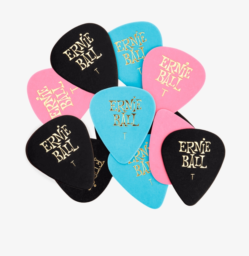 Thin Assorted Color Cellulose Picks, Bag Of 12 Front - Plumillas Ernie Ball, transparent png download