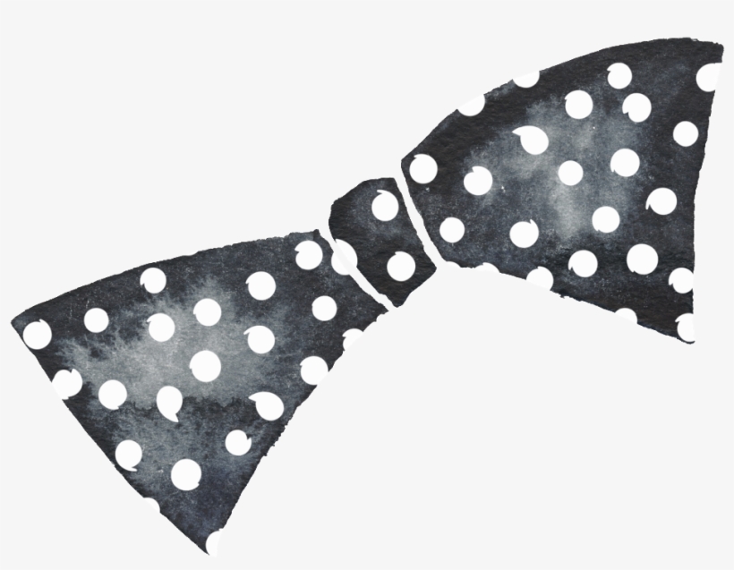 Polka Dot Bow Black And White Watercolor Fashion Transparent - Black And White, transparent png download