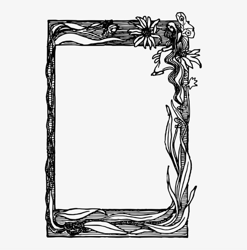 Picture Frames Decorative Arts Fairy Flower Ornament - Fairy Frame, transparent png download