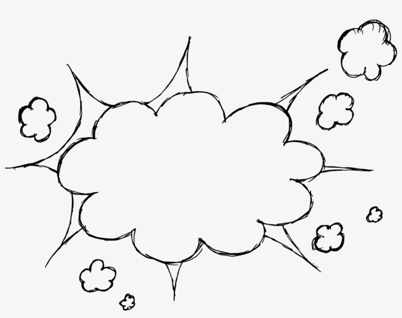 Hand Drawn Comic Speech Bubble Explosion - Comics, transparent png download