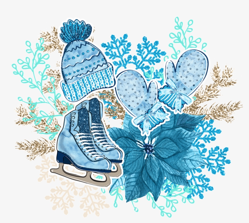 Winter Watercolor Elements Free Illustration - Wallpaper, transparent png download