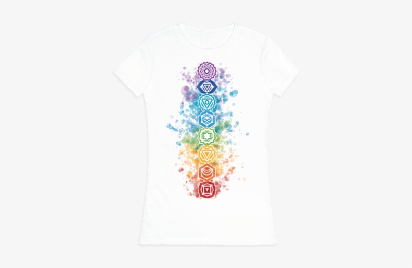 Watercolor Chakra Symbols Womens T-shirt - Chakras Watercolor, transparent png download