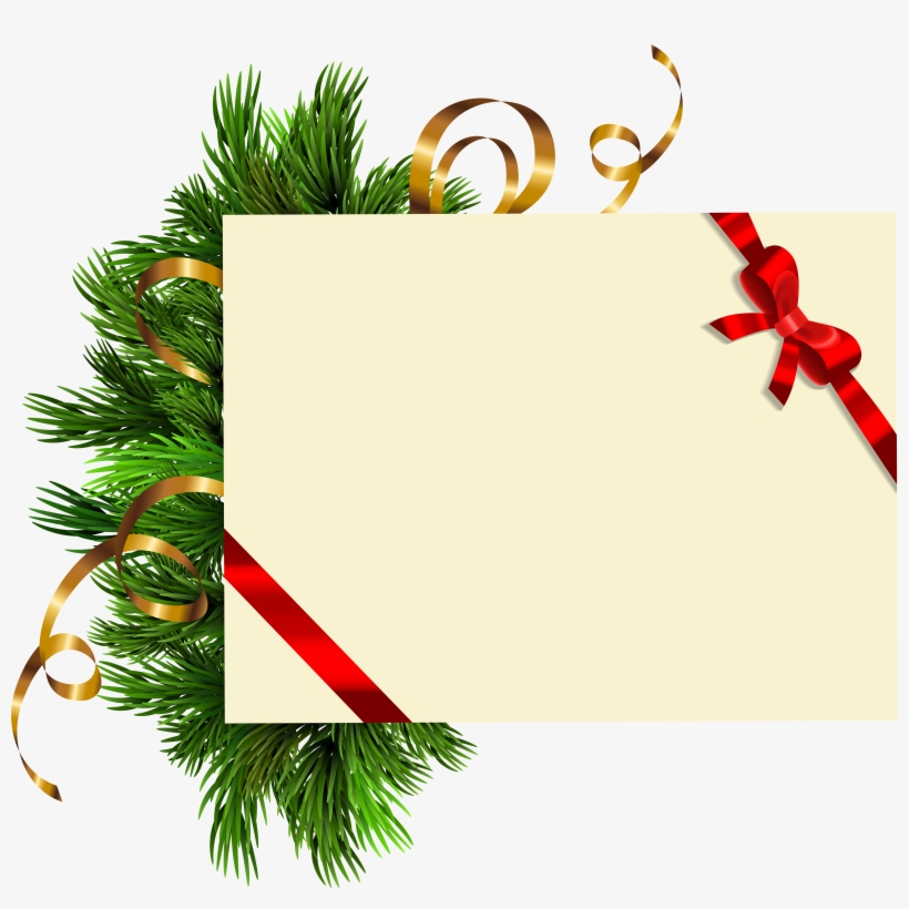 Christmas Blank With Pine Branches Png Image - Clipart Natal, transparent png download