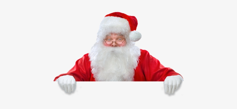 Being Good For Santa - Santa Claus Holding Banner, transparent png download