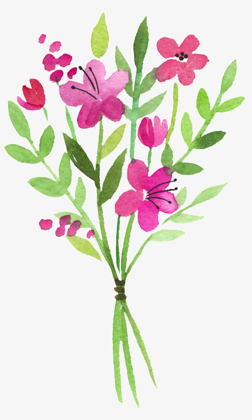 This Graphics Is Watercolor Flowers Decoration Vector - Portable Network Graphics, transparent png download
