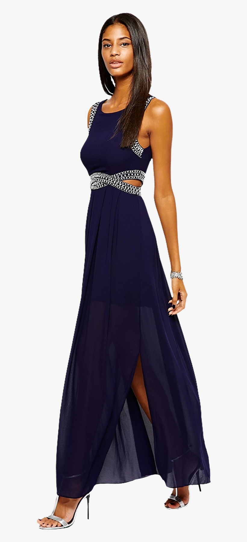 Elegant People - Tnfc Maxi Navy Dress, transparent png download