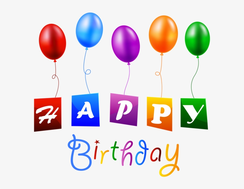 Happy Birthday With Balloons Png Clipart Image - Birthday Png For Picsart, transparent png download
