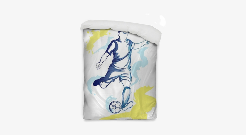 Watercolor Kick Duvet Cover • Pixers® • We Live To - Effect Football Player Photoshop, transparent png download