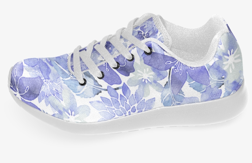 Watercolor Flower Pattern Running Shoes - Walking Shoe, transparent png download