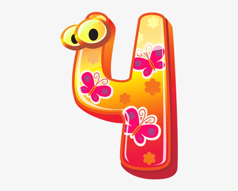 Cute Number Four Png Clipart Image - Number 4 Clipart PNG ...