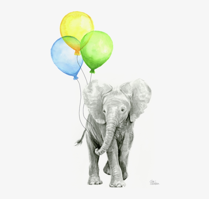 Click And Drag To Re-position The Image, If Desired - Elephant Watercolour, transparent png download