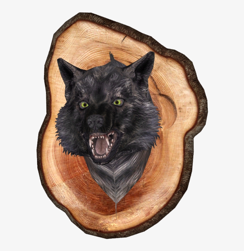 Mounted Wolf Head - Skyrim Mounted Wolf Head, transparent png download