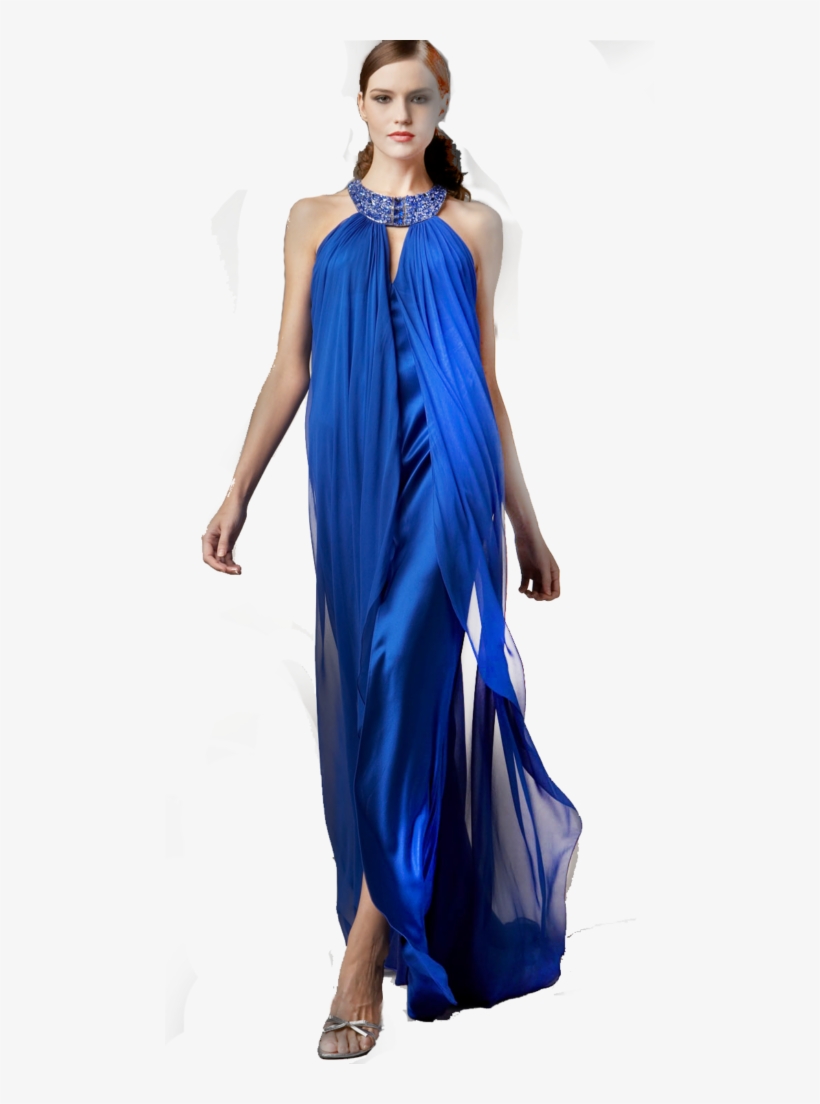 Woman Model Png Transparent Image - Woman Blue Dress Png, transparent png download