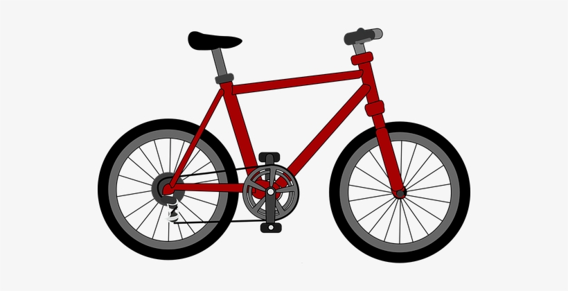 Bicycle Bike Cycle Red Grey Black Vehicle - Bicycle Clipart, transparent png download