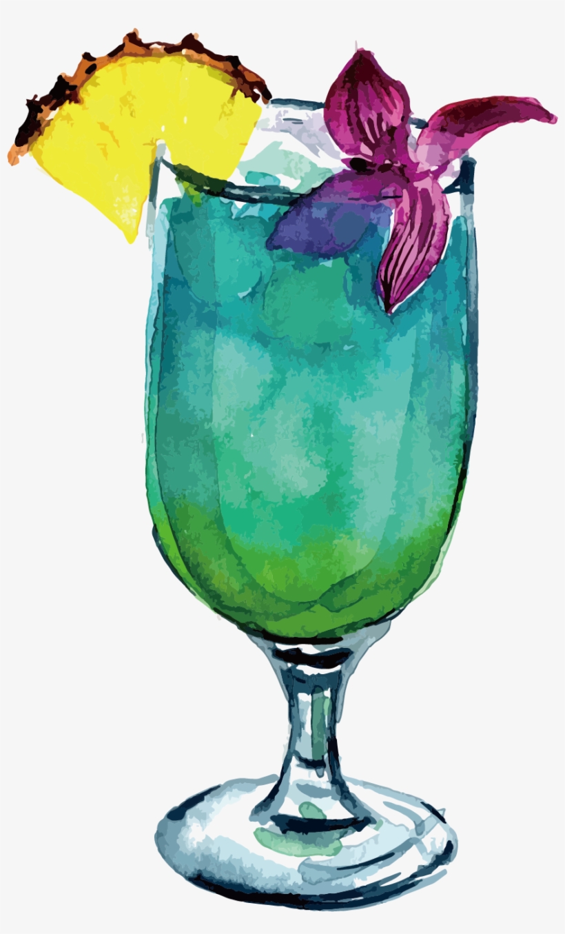Watercolor Painting Drawing Drink Clip Art - Cocktails Watercolor Png, transparent png download