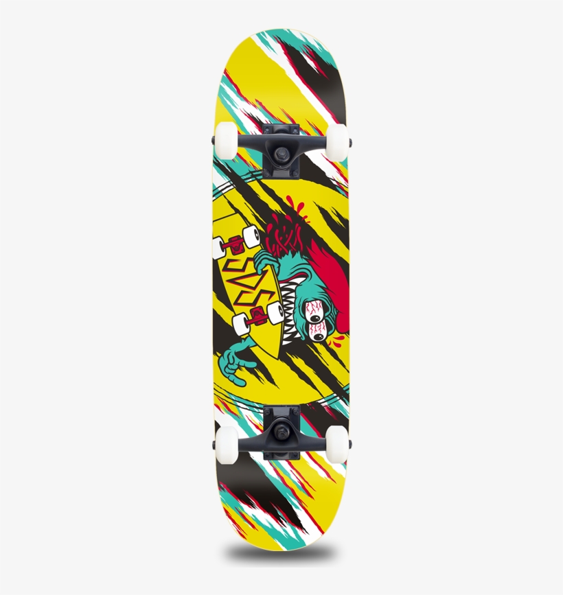 P I Z Z A, Watercolor - Monster Blunt Nose Longboard Skateboard By Stella Sds, transparent png download