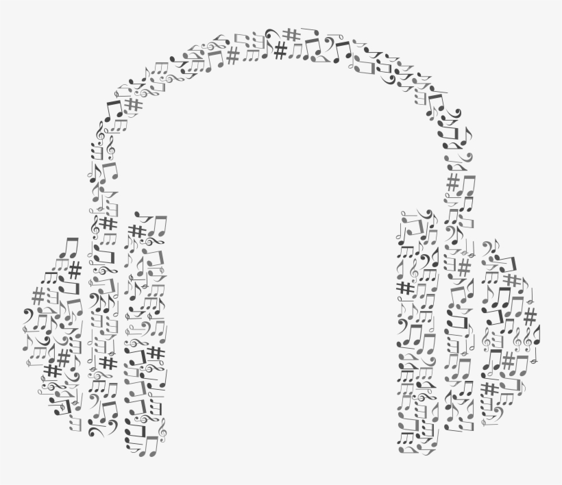 Medium Image - Headphone Music Notes, transparent png download