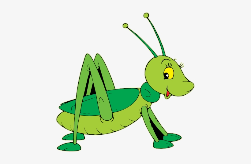 Cartoon Insect Wall Decals For Kids - Cartoon Grasshopper, transparent png download
