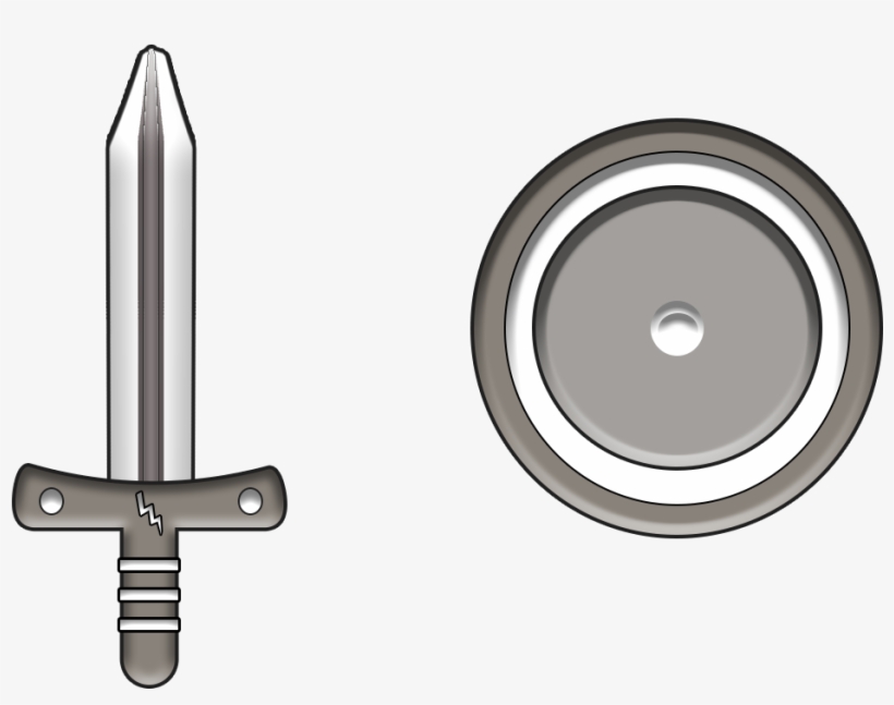 Black And White Shild An Sword - Sword, transparent png download